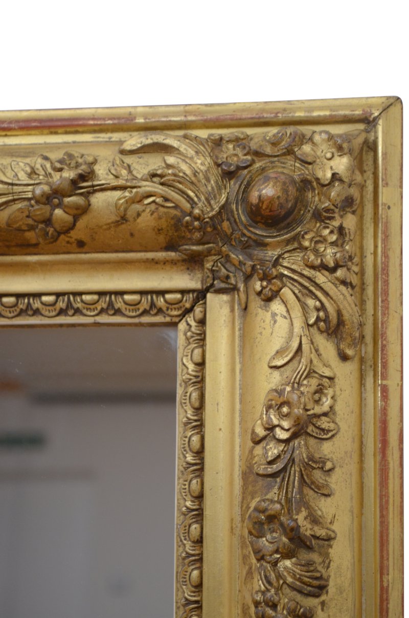 Antique 19th Century Gold Leaf Wall Mirror 94x122cm - Image 12